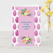 イースターデザインと卵カラフル付き叔母 カード (黄色い花)