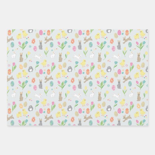 イースターデザイン飾とおもしろい絵を描と卵。 ラッピングペーパーシート (正面2)