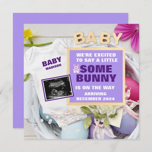 イースターデジタル妊娠写真発表 案内状 (正面/裏面)