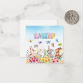 イースターデーの楽しいウサギ ノートカード (正面/裏面インサイチュ)
