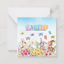 イースターデーの楽しいウサギ ノートカード