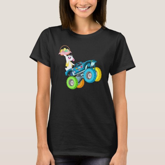 イースターデー2022モンスタートラックバニー卵ボーイガール Tシャツ (正面)