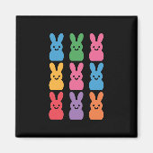 イースターデー ウサギの卵 格子柄 ヒョウ マグネット (正面)