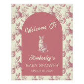 イースタートイルフローラガールベビーシャワーウェルカム ポスター (正面)