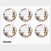 イースタートリートの甘いメッセージカード ラウンドシール (シート)