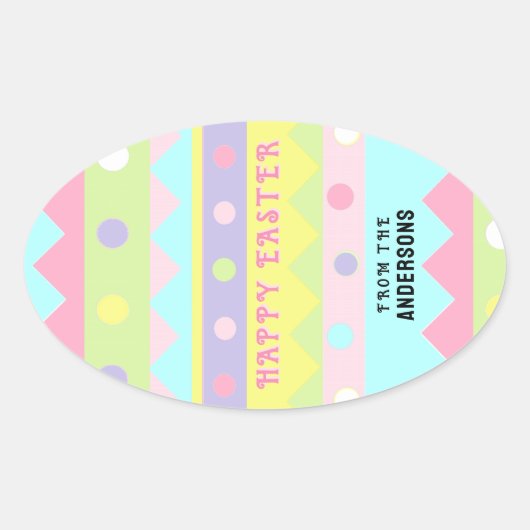 イースタートリートギフトラベル 楕円形シール (正面)