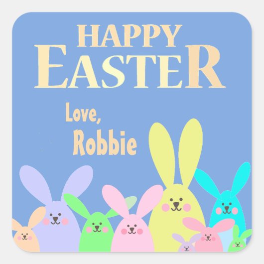 イースタートリートバッグ パーソナライズされた スクエアシール (正面)