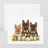 イースタードイツの羊飼い犬 シーズンポストカード (正面/裏面)