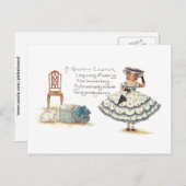 イースタードレスとバンニーの女の子 シーズンポストカード (正面/裏面)