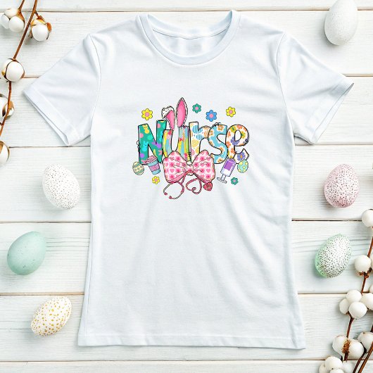 イースターナースティー;かわいいバニー耳&ステトスコップ Tシャツ