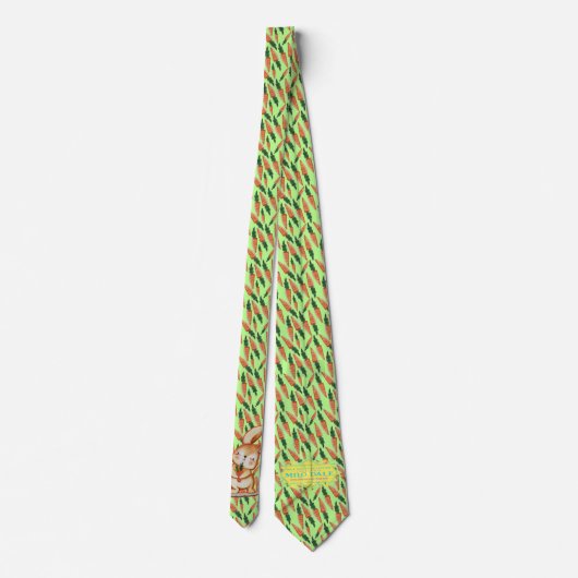 イースターネクタイ – ニンジンのウサギ緑のネクタイ ネクタイ (裏面)