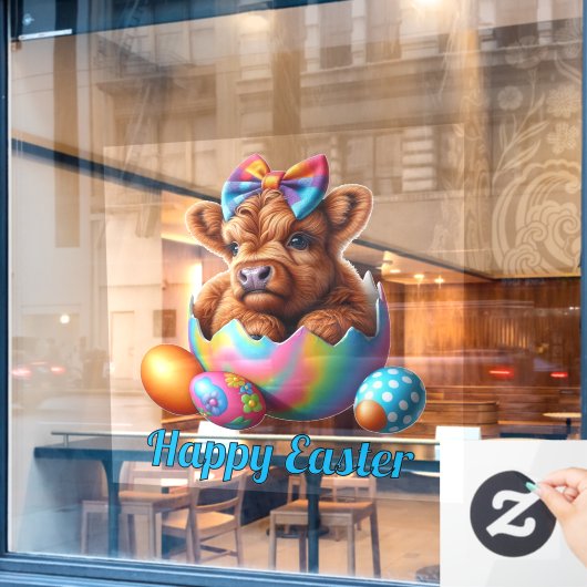 イースターハイランド牛 ウィンドウサイン (カフェ窓)