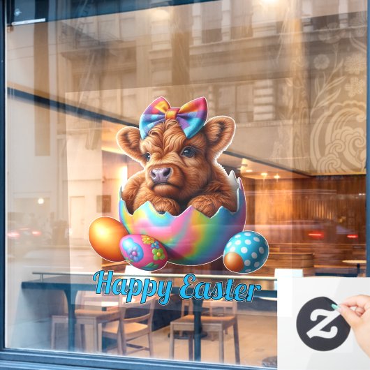 イースターハイランド牛 ウィンドウサイン (カフェ窓)