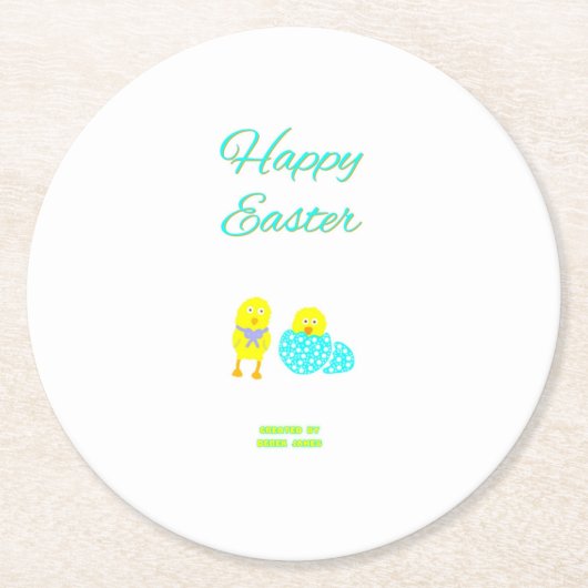イースターハッチリングズ紙コースター ラウンドペーパーコースター (正面)