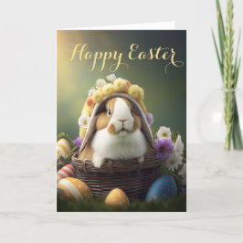 イースターハットホリデーカードのスイートバニー シーズンカード