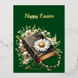 イースターバイブルロザリオイラストレーション 箔シーズンポストカード