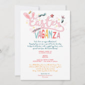 イースターバガンザパスクアピクニックイースターバニーエッグ狩り 招待状 (正面)