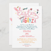 イースターバガンザパスクアピクニックイースターバニーエッグ狩り 招待状 (正面/裏面)