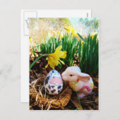 イースターバキスをするニー牛の卵 シーズンポストカード (正面/裏面)