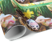 イースターバキスをするニー牛の卵 ラッピングペーパー (ロールコーナー)