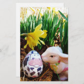 イースターバキスをするニー牛の卵 便箋 (正面/裏面)