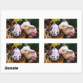 イースターバキスをするニー牛の卵 長方形シール (シート)