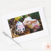 イースターバキスをするニー牛の卵 長方形シール (封筒)