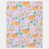 イースターバスケットお祝いパターン フリースブランケット (正面)