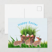 イースターバスケットとうさぎのハッピーな休日 ポストカード (正面/裏面)