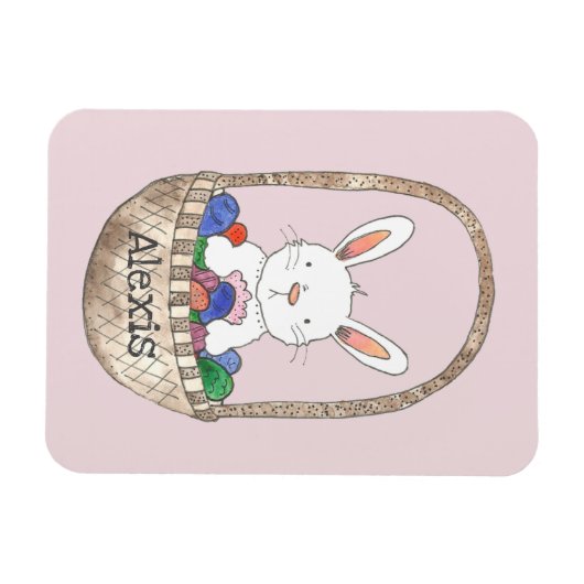 イースターバスケットに名前を入れて マグネット (横)