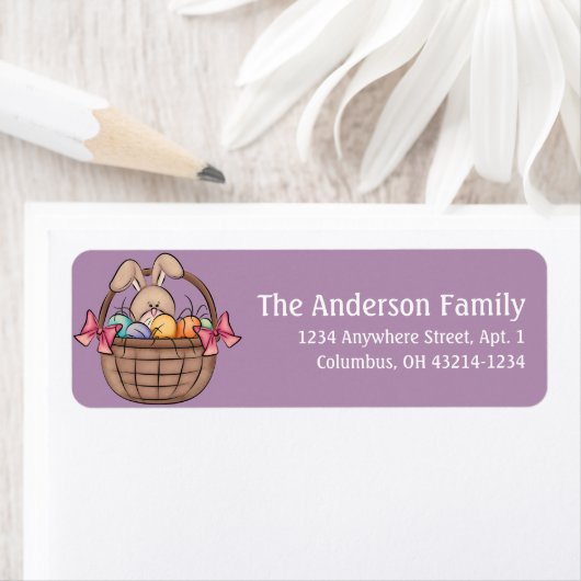 イースターバスケットのイースターバニー住所 シール (インサイチュ)
