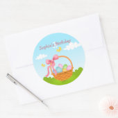 イースターバスケットのステッカー ラウンドシール (封筒)