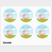 イースターバスケットのステッカー ラウンドシール (シート)