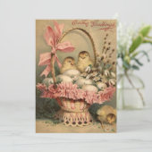 イースターバスケットの卵のひよこのピンクの弓 シーズンカード (スタンド正面)