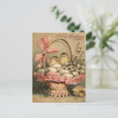 イースターバスケットエッグシックピンクボウ シーズンポストカード (スタンド正面)