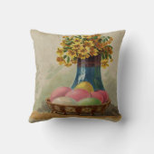 イースターバスケットエッグフラワーズアンティーク クッション (裏面)