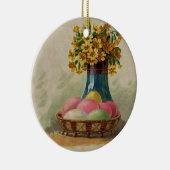 イースターバスケットエッグフラワーズアンティーク セラミックオーナメント (右)