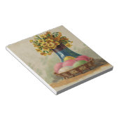 イースターバスケットエッグフラワーズアンティーク ノートパッド (アングル)