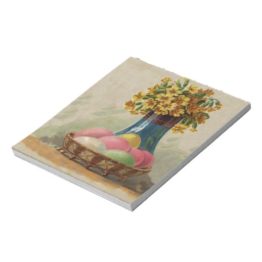 イースターバスケットエッグフラワーズアンティーク ノートパッド (回転)