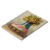 イースターバスケットエッグフラワーズアンティーク ノートブック (左側)