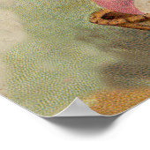 イースターバスケットエッグフラワーズアンティーク ポスター (角)