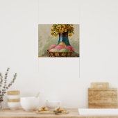 イースターバスケットエッグフラワーズアンティーク ポスター (キッチン)