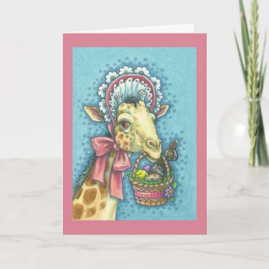 イースターバスケットキリンのグリーティングカードの詩 シーズンカード (正面)