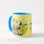 イースターバスケットスプリングタイムエッグシックDaffodils マグカップ (正面左)