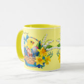 イースターバスケットスプリングタイムエッグシックDaffodils マグカップ (正面左)