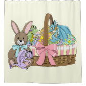 イースターバスケットドラゴンエッグ シャワーカーテン (正面)