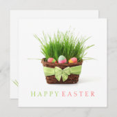 イースターバスケットピクニックパーティの招待状 招待状 (正面/裏面)