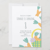 イースターバスケットフルニンジン誕生日クラフト 招待状 (正面)