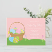 イースターバスケット卵狩りパーティの招待状 招待状 (スタンド正面)