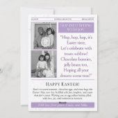 イースターバスケット挿入カード、イースター新聞カード シーズンカード (裏面)